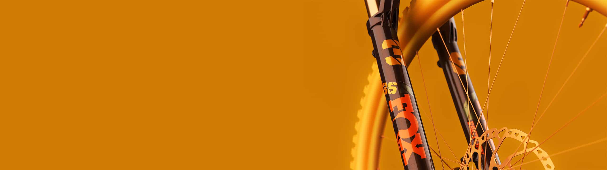 FOX mountain bike suspension and tire render